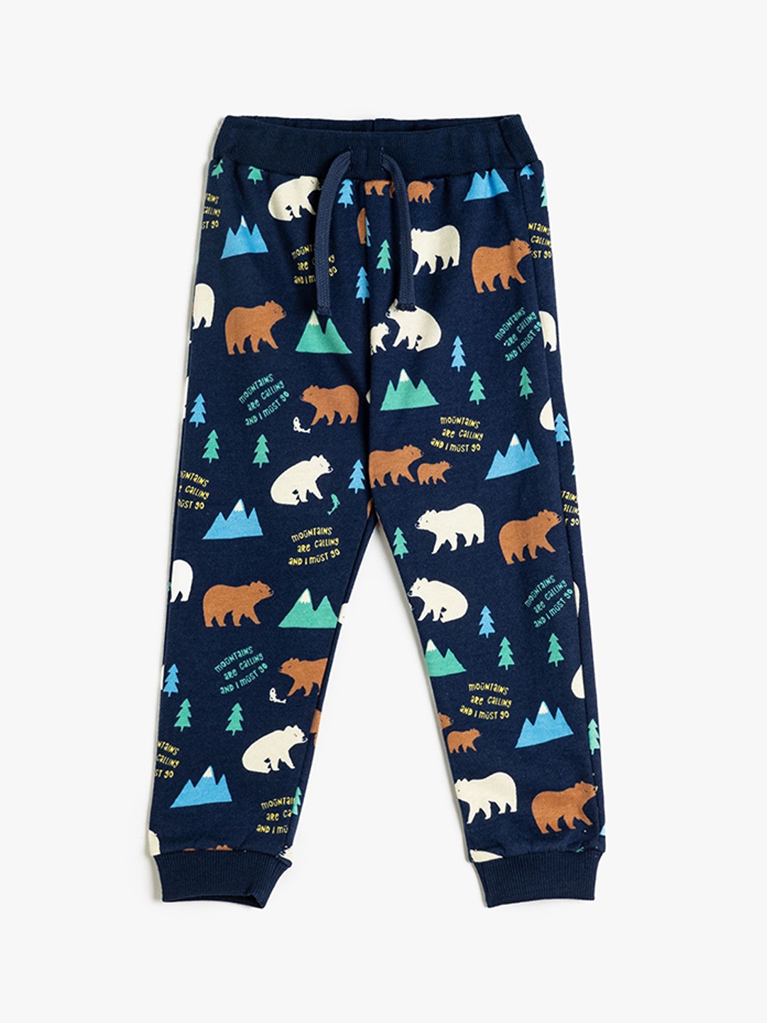 

Koton Infant Boys Printed Pure Cotton Joggers Track Pants, Navy blue