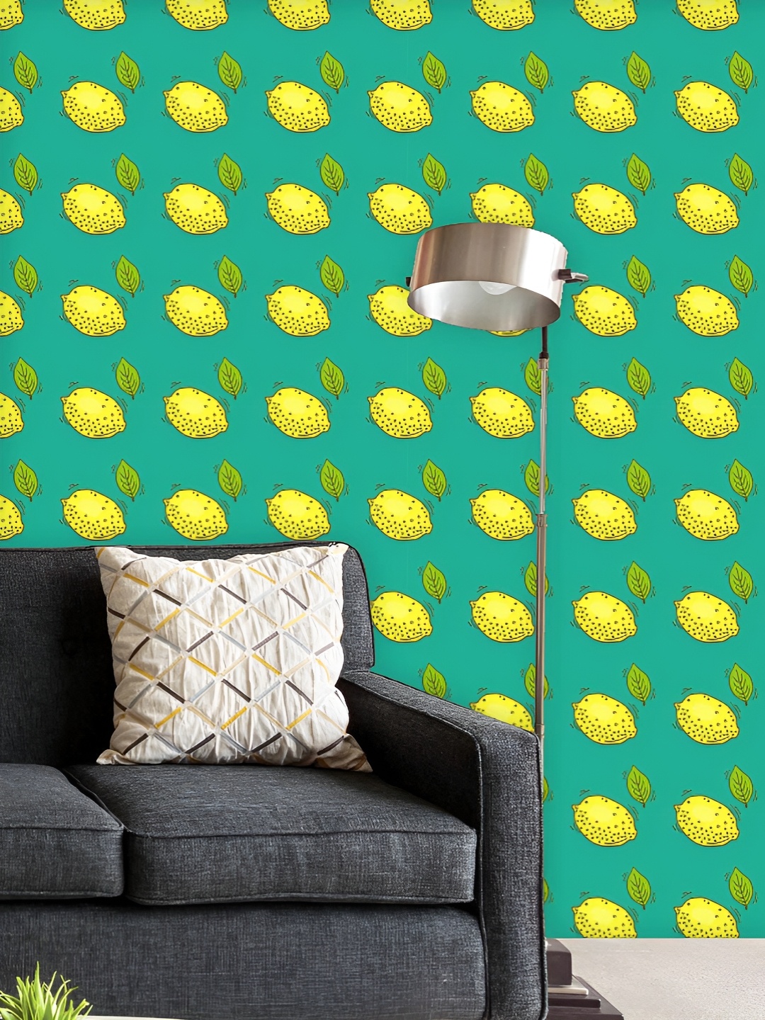 

ArtzFolio Printed UV-Resistant Anti-Bacterial Cartoon Lemon Peel & Stick Wallpaper, Multi