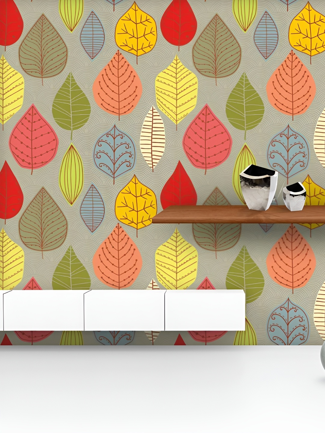 

ArtzFolio Printed UV-Resistant Anti-Bacterial Leaf Art D4Peel & Stick Wallpaper, Multi