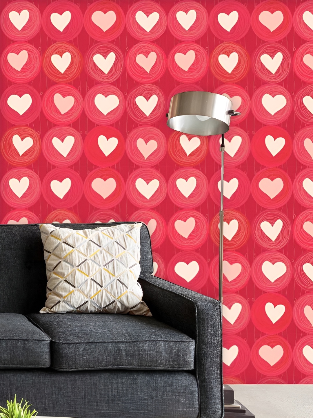 

ArtzFolio Printed UV-Resistant Anti-Bacterial Hearts Peel & Stick Wallpaper, Multi