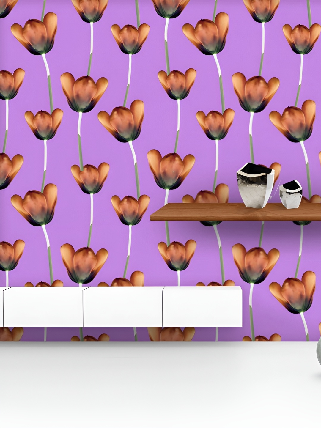 

ArtzFolio Printed UV-Resistant Anti-Bacterial D Tulips Pattern Peel & Stick Wallpaper, Multi