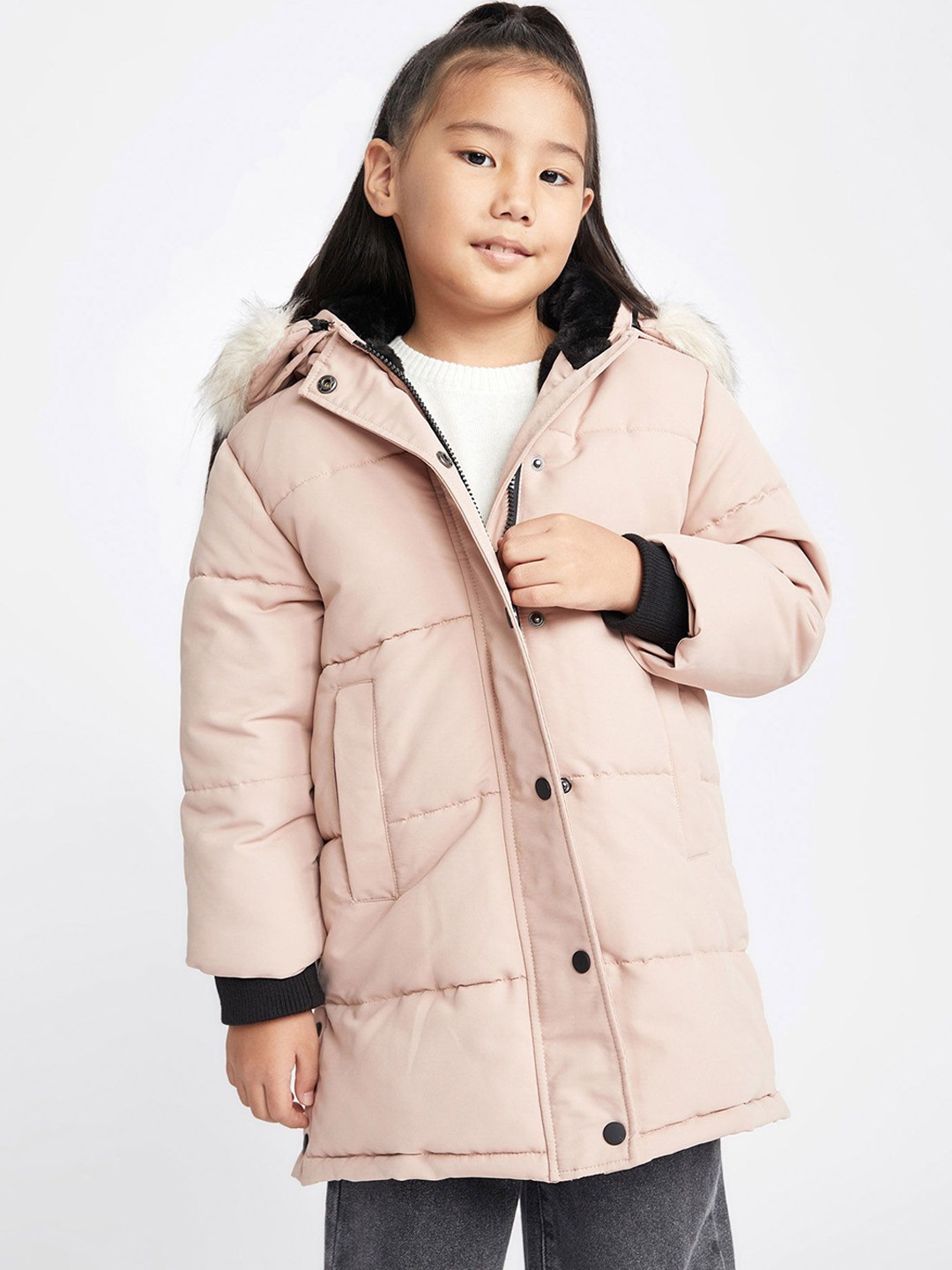 

DeFacto Girls Longline Parka Jacket, Na