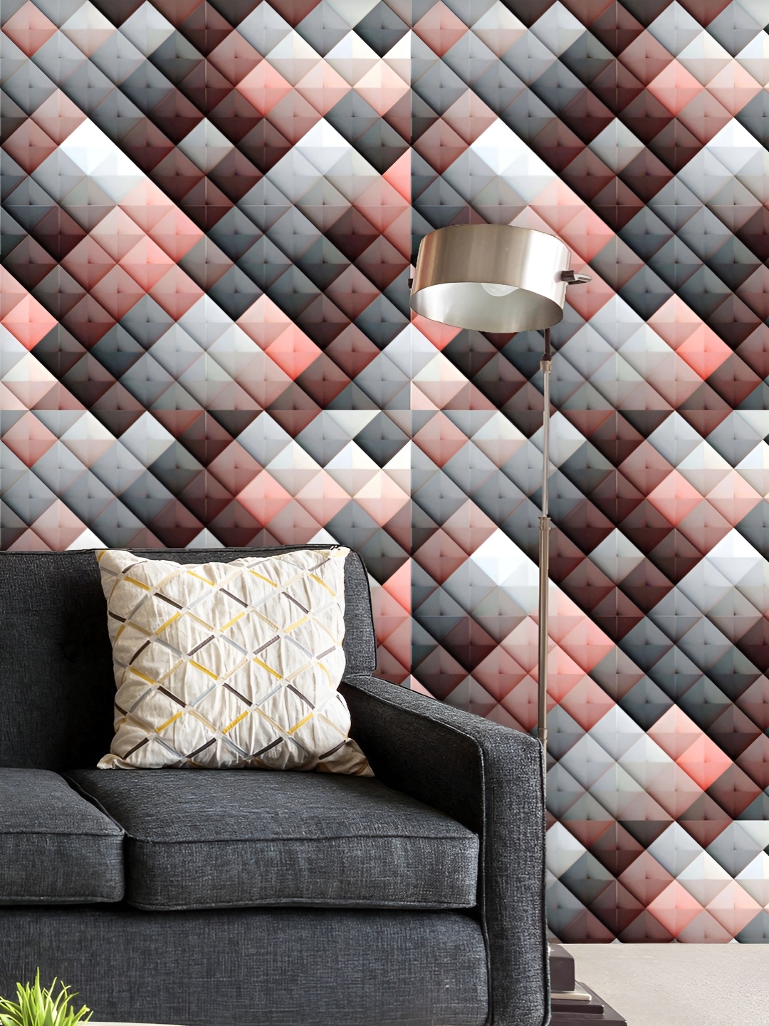 

ArtzFolio Printed UV-Resistant Anti-Bacterial Abstract Geometry Peel & Stick Wallpaper, Multi