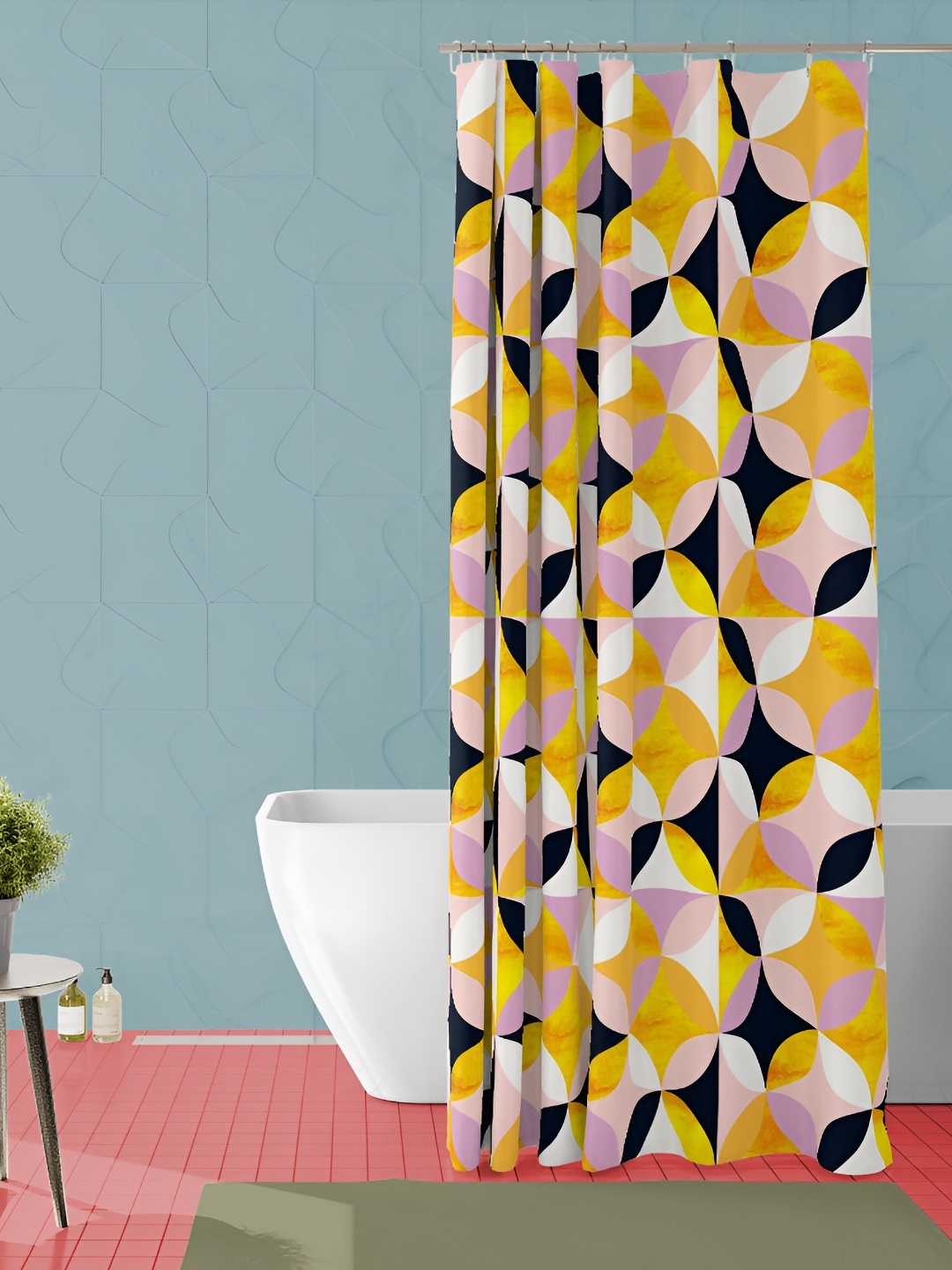 

ArtzFolio Black & Pink Printed Waterproof Shower Curtain