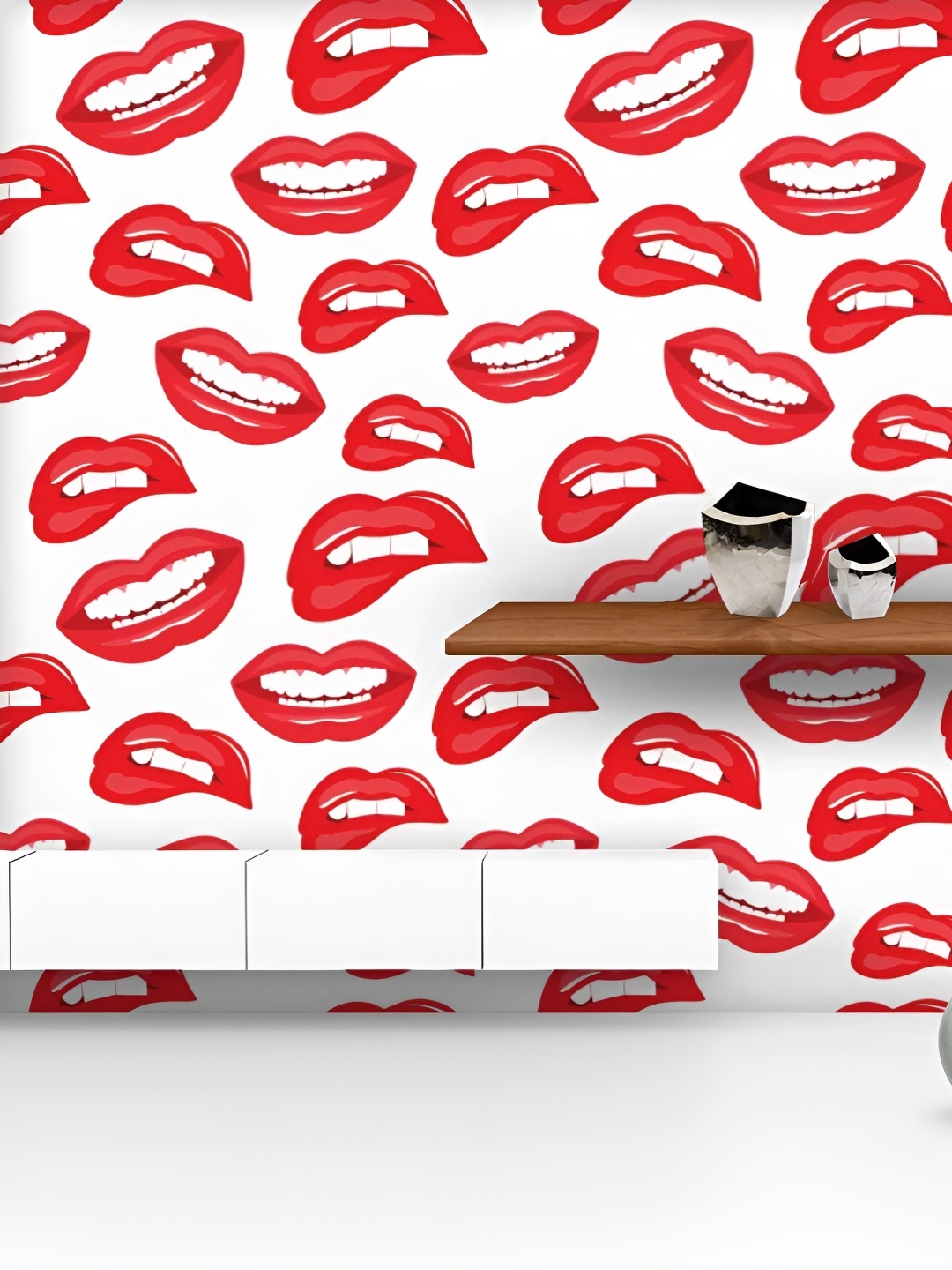 

ArtzFolio Printed UV-Resistant Anti-Bacterial Lips Peel & Stick Wallpaper, Multi