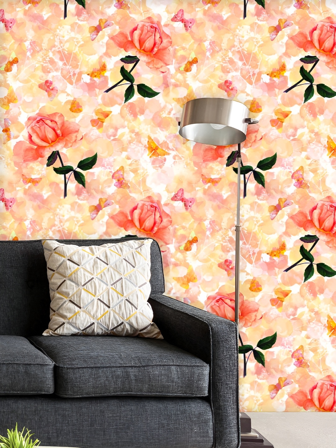 

ArtzFolio Printed UV-Resistant Anti-Bacterial Watercolor Roses Peel & Stick Wallpaper, Multi