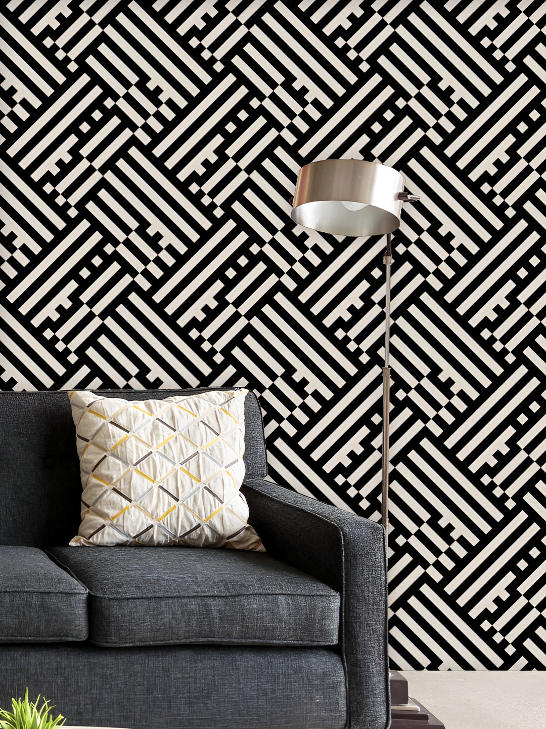 

ArtzFolio Printed UV-Resistant Anti-Bacterial Abstract Geometric Pattern Peel & Stick Wallpaper, Multi