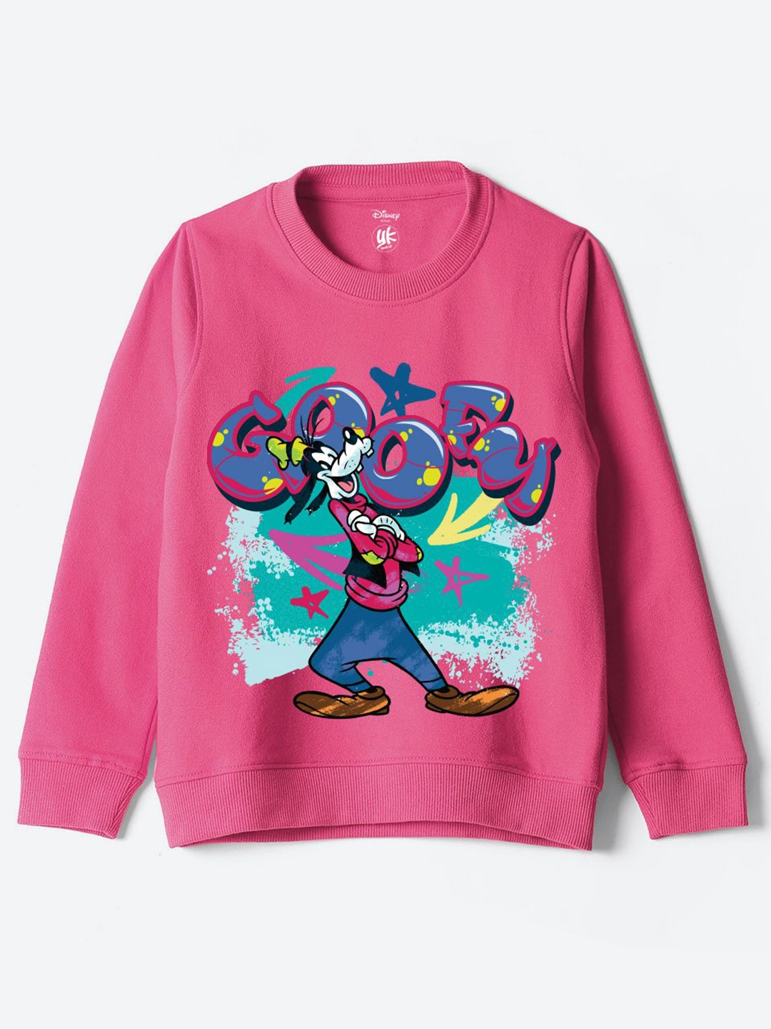 

YK Disney Girls Graphic Printed Long Sleeves Sweatshirt, Pink