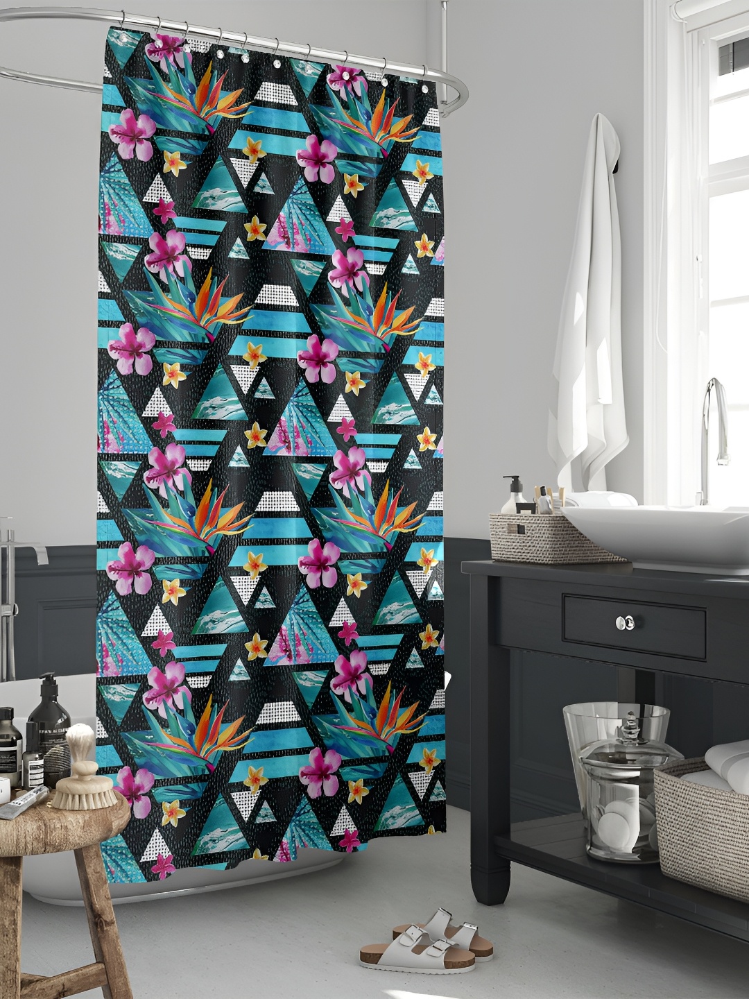 

ArtzFolio Single Piece Waterproof Polyester Shower Curtain, Multi