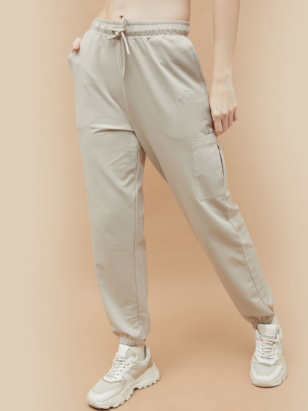 

Kappa Women Cotton Mid Rise Jogger, Beige