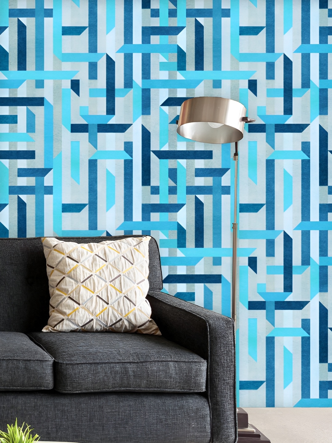 

ArtzFolio Printed UV-Resistant Anti-Bacterial Geometric Pattern Peel & Stick Wallpaper, Multi