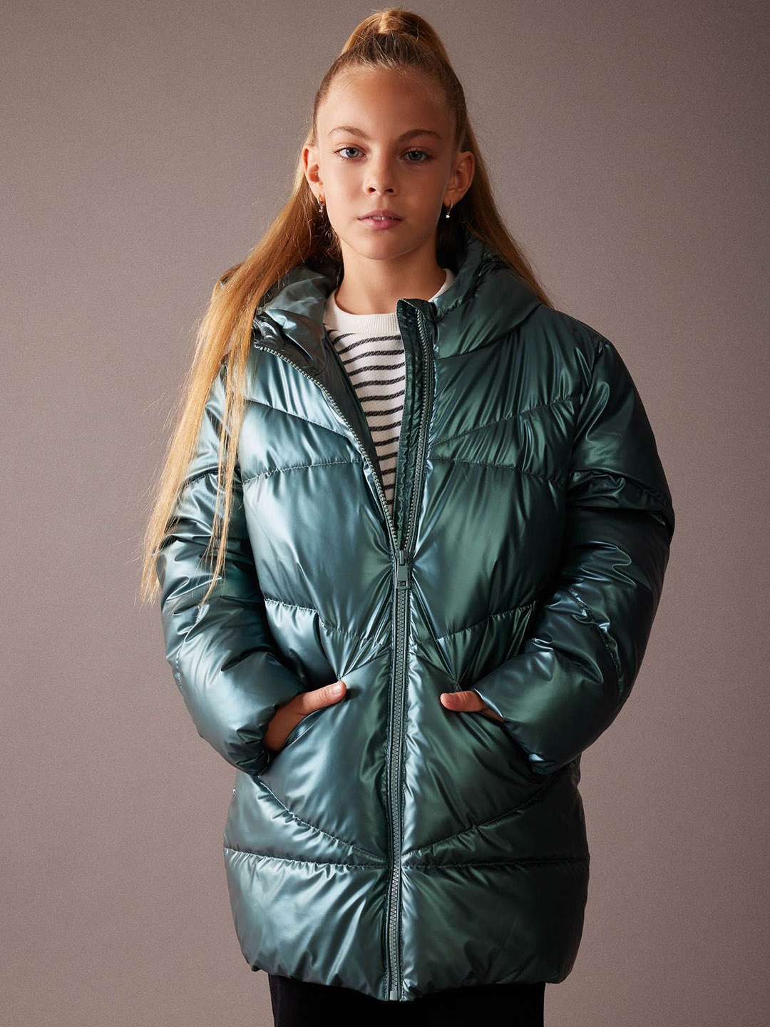

DeFacto Girls Longline Puffer Jacket, Na