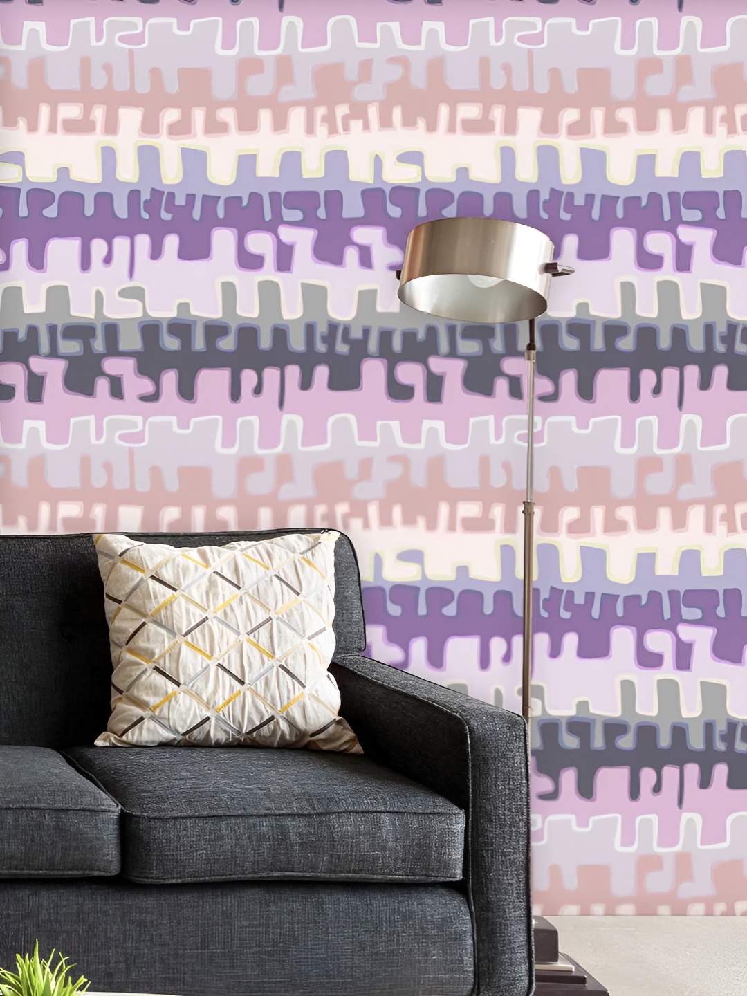 

ArtzFolio Printed UV-Resistant Anti-Bacterial Brushstrokes Stripes Peel & Stick Wallpaper, Multi