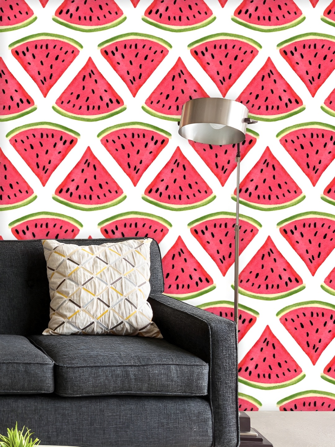 

ArtzFolio Printed UV-Resistant Anti-Bacterial Watercolor Watermelon Peel & Stick Wallpaper, Multi