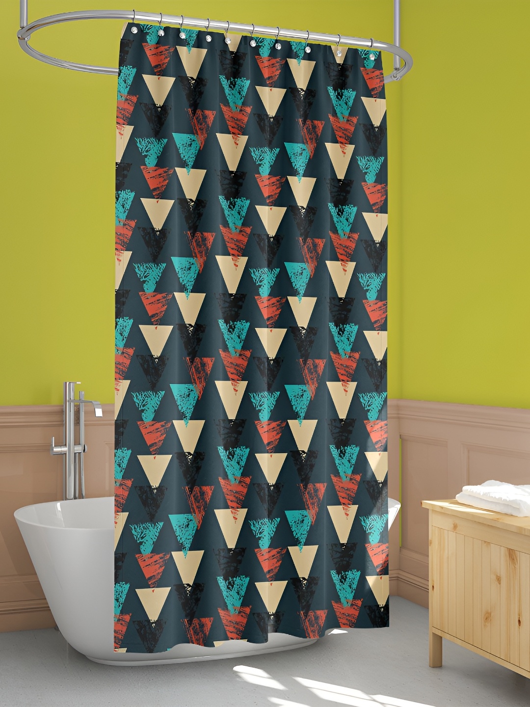 

ArtzFolio Grey & Black Printed Waterproof Shower Curtains
