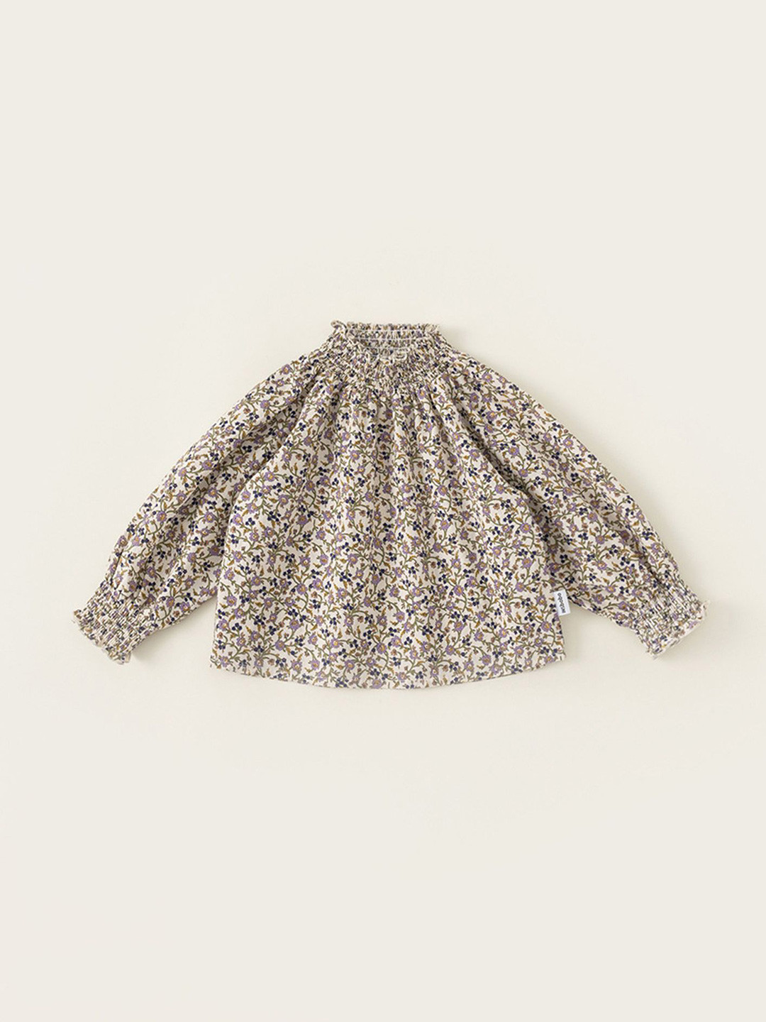 

LULU & SKY Girls Floral Printed Cotton Top, Brown