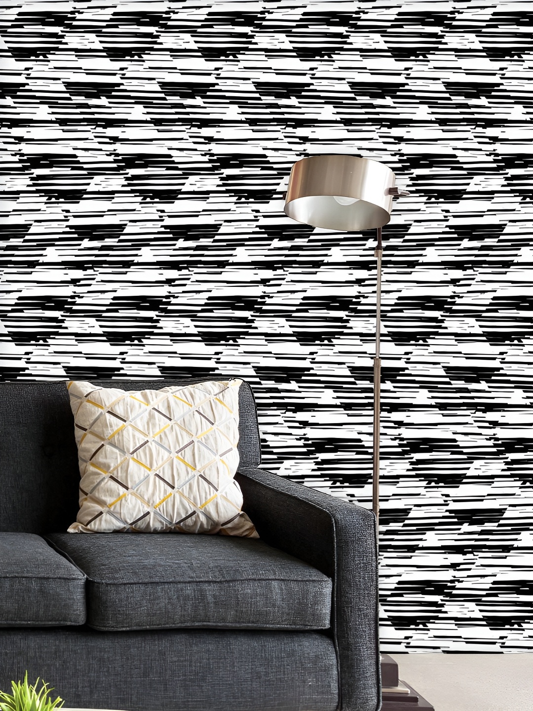 

ArtzFolio Printed UV-Resistant Anti-Bacterial Black & White Stripes Peel & Stick Wallpaper, Multi