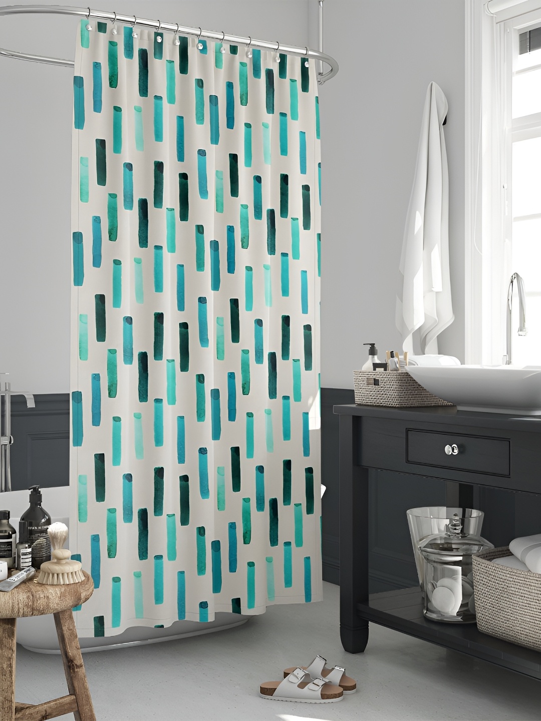 

ArtzFolio Single Piece Waterproof Polyester Shower Curtain, Multi
