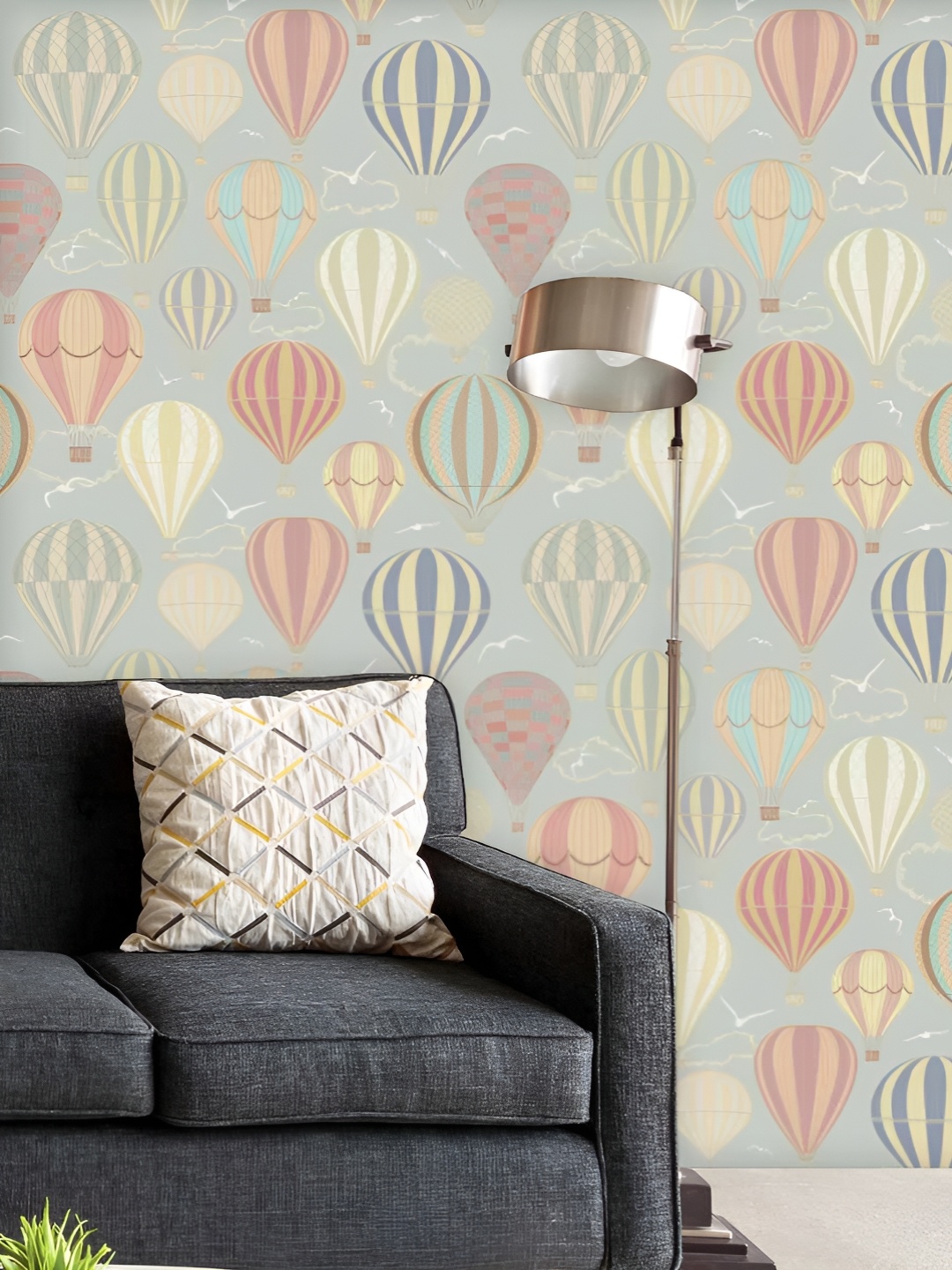 

ArtzFolio Printed UV-Resistant Anti-Bacterial Air Balloons Peel & Stick Wallpaper, Multi