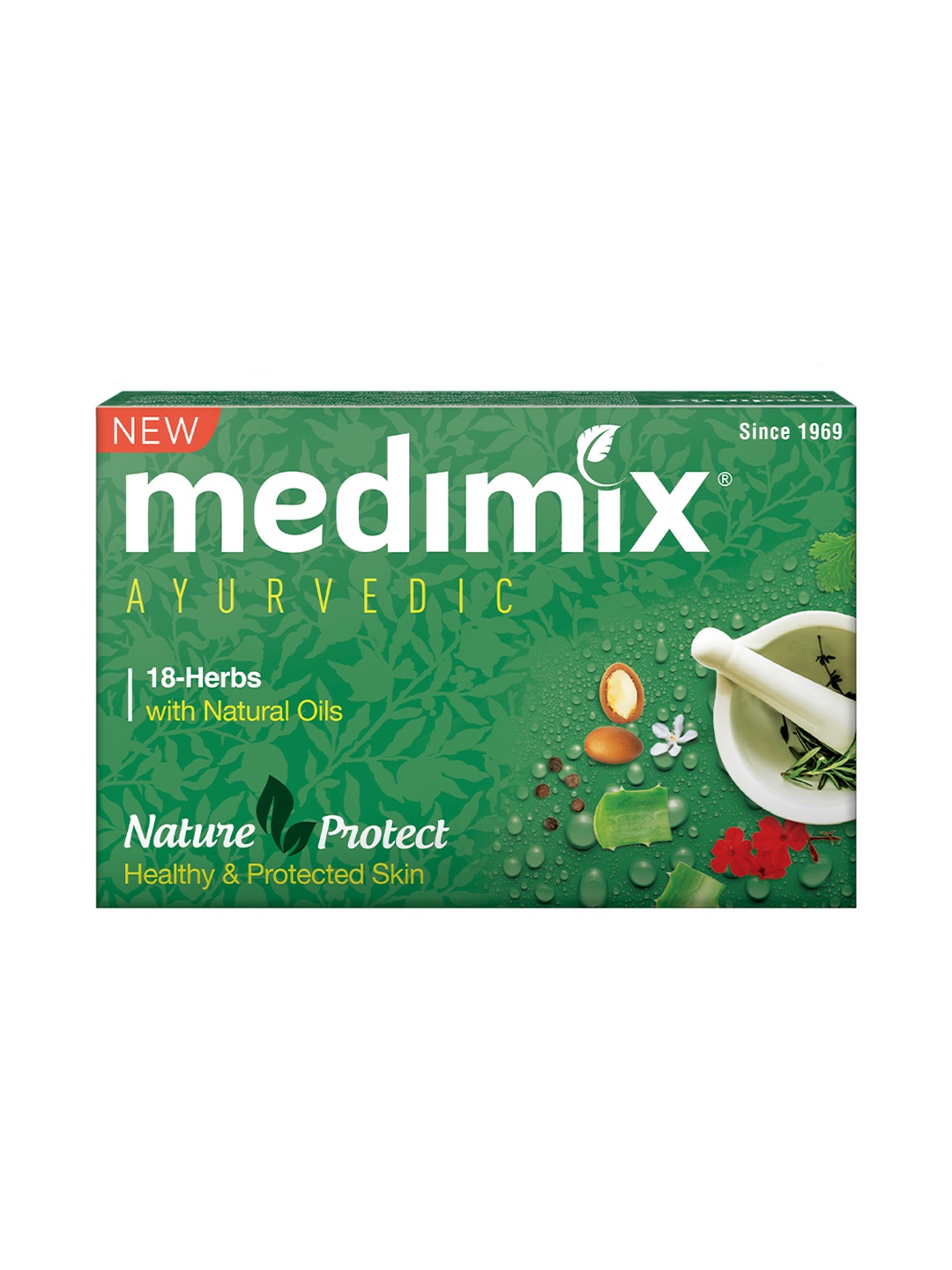 

medimix AYURVEDIC Classic 18-Herbs Soap with Cumin & Neem - 125 g, Green