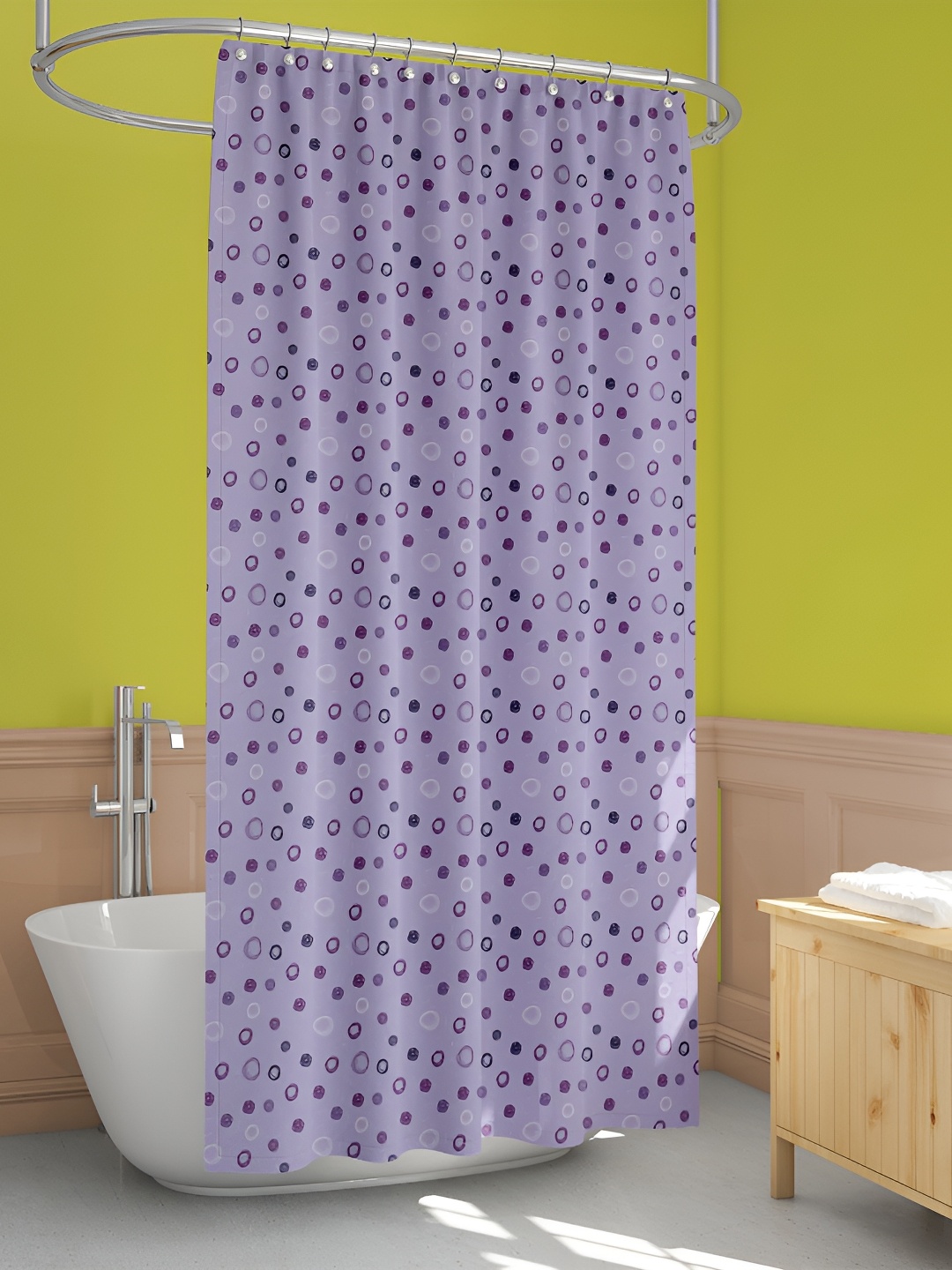 

ArtzFolio Blue & Navy Blue Geometric Printed Waterproof Shower Curtain