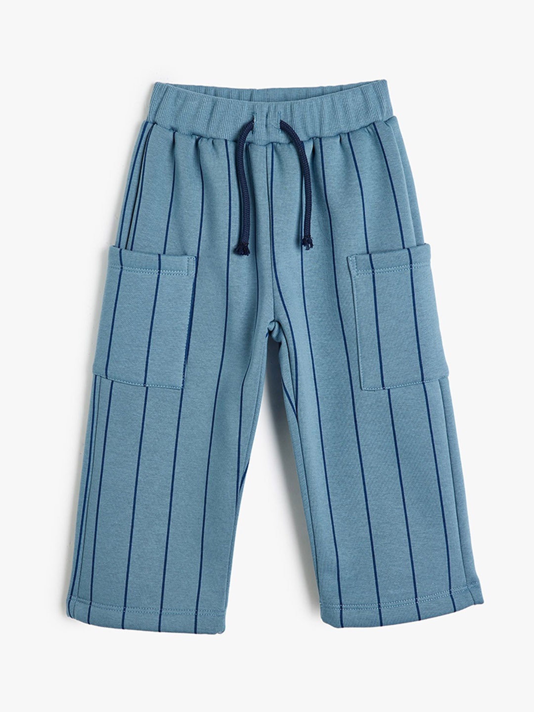 

Koton Boys Striped Mid Rise Track Pant, Blue
