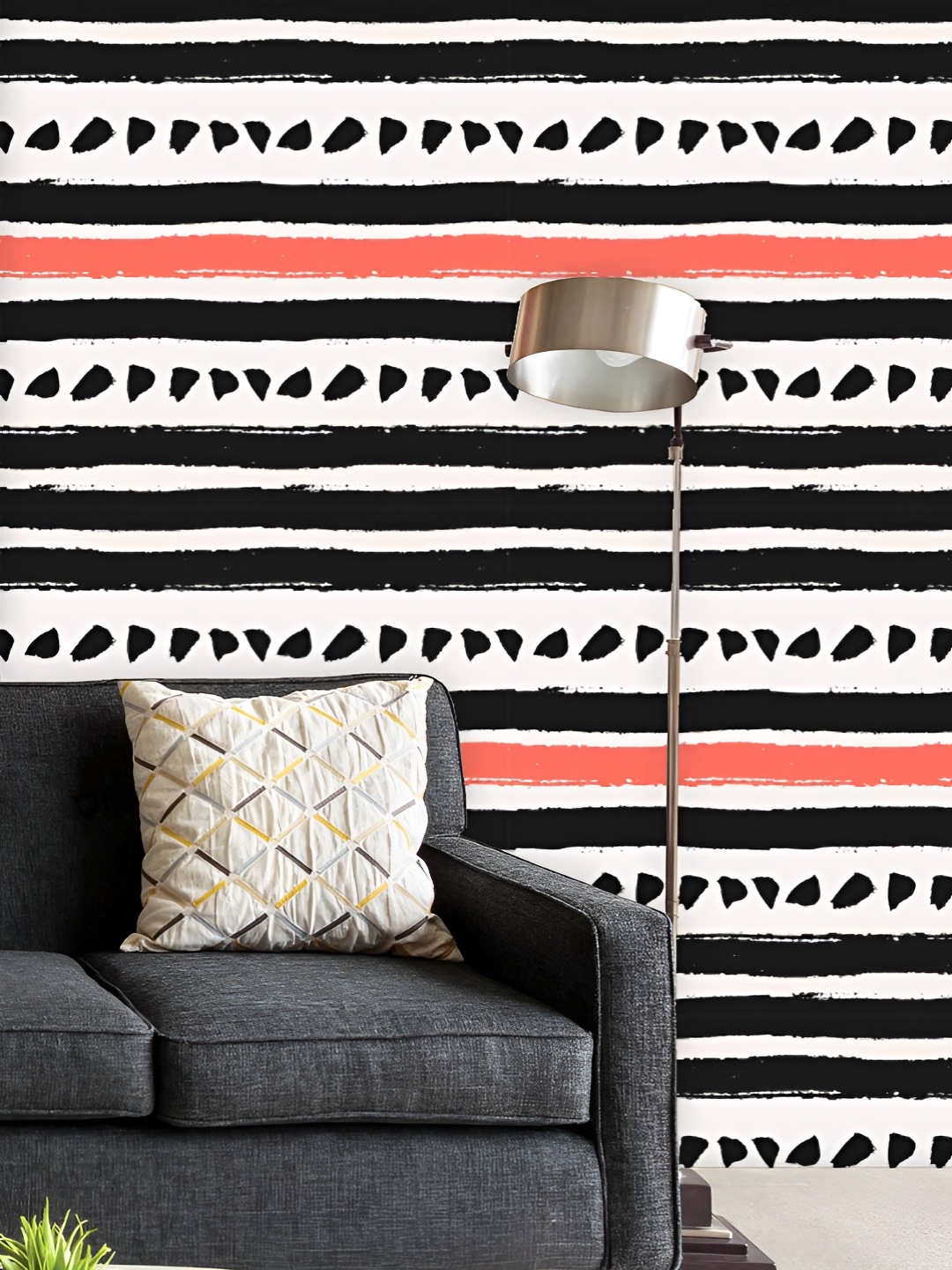 

ArtzFolio Printed UV-Resistant Anti-Bacterial Brush Stripes Peel & Stick Wallpaper, Multi