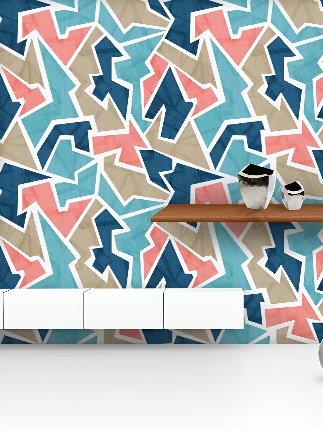 

ArtzFolio Printed UV-Resistant Anti-Bacterial Vintage Triangle Peel & Stick Wallpaper, Multi