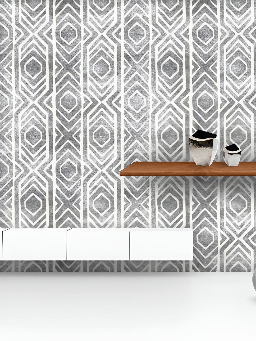 

ArtzFolio Printed UV-Resistant Anti-Bacterial Tribal Ikat Pattern Peel & Stick Wallpaper, Multi