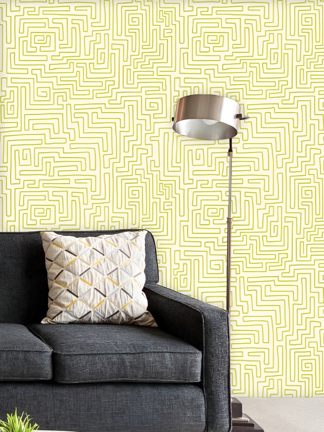 

ArtzFolio Printed UV-Resistant Anti-Bacterial Labyrinth Art Peel & Stick Wallpaper, Multi