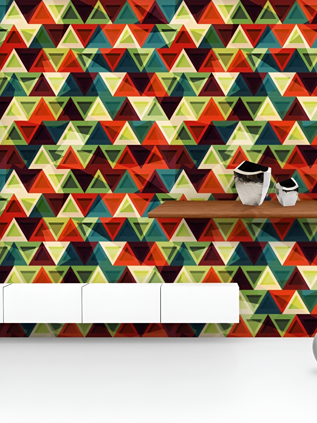 

ArtzFolio Printed UV-Resistant Anti-Bacterial Grunge Triangle Peel & Stick Wallpaper, Multi