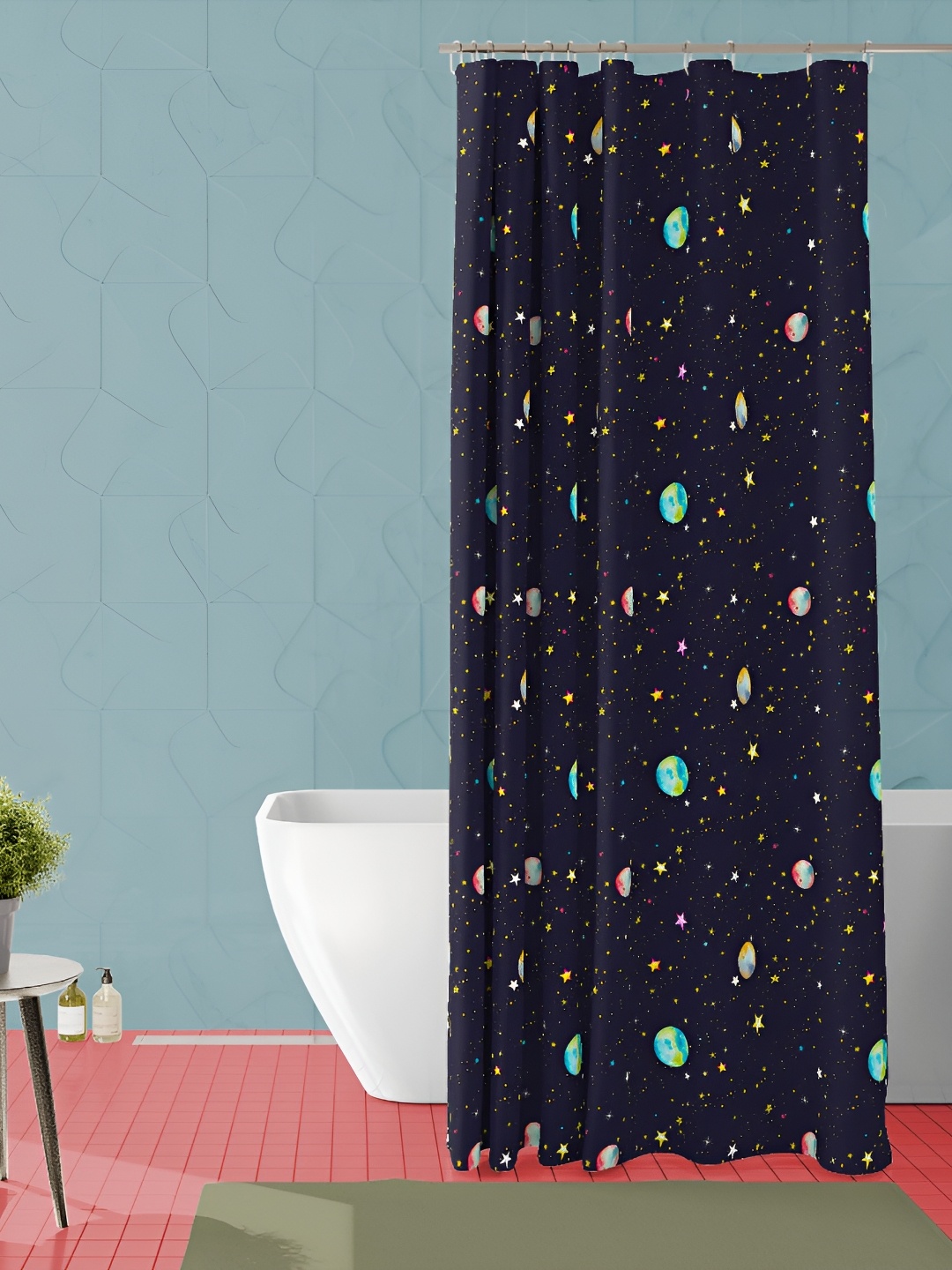 

ArtzFolio Black & Green Printed Waterproof Shower Curtain
