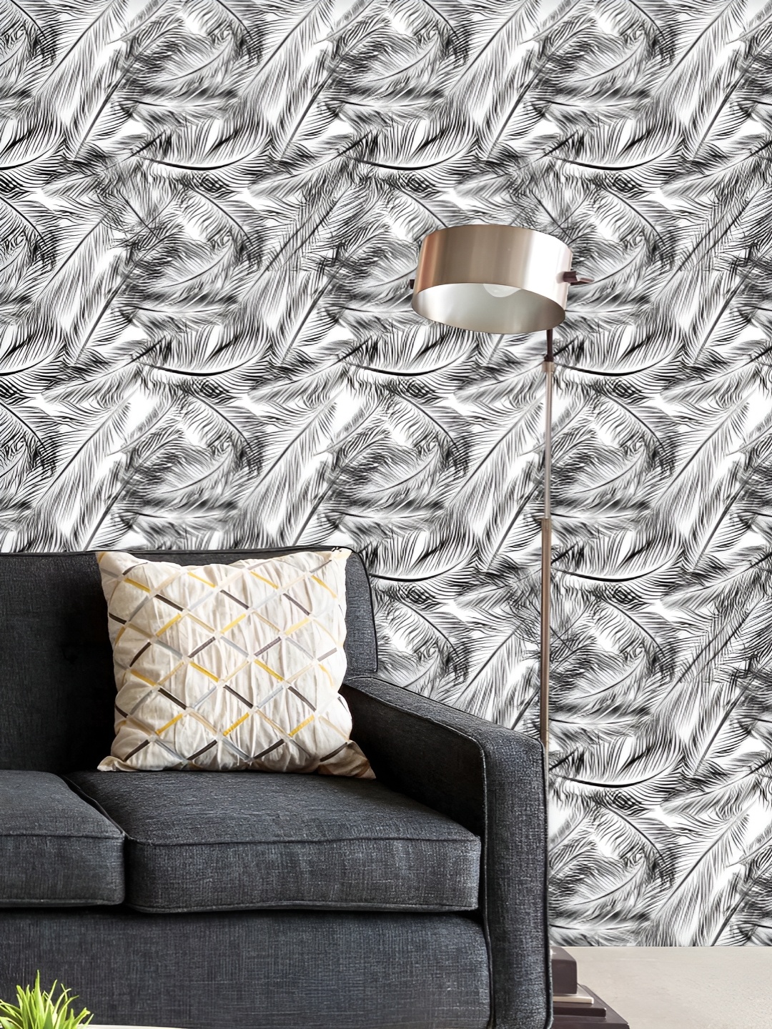 

ArtzFolio Printed UV-Resistant Anti-Bacterial Feathers Peel & Stick Wallpaper, Multi