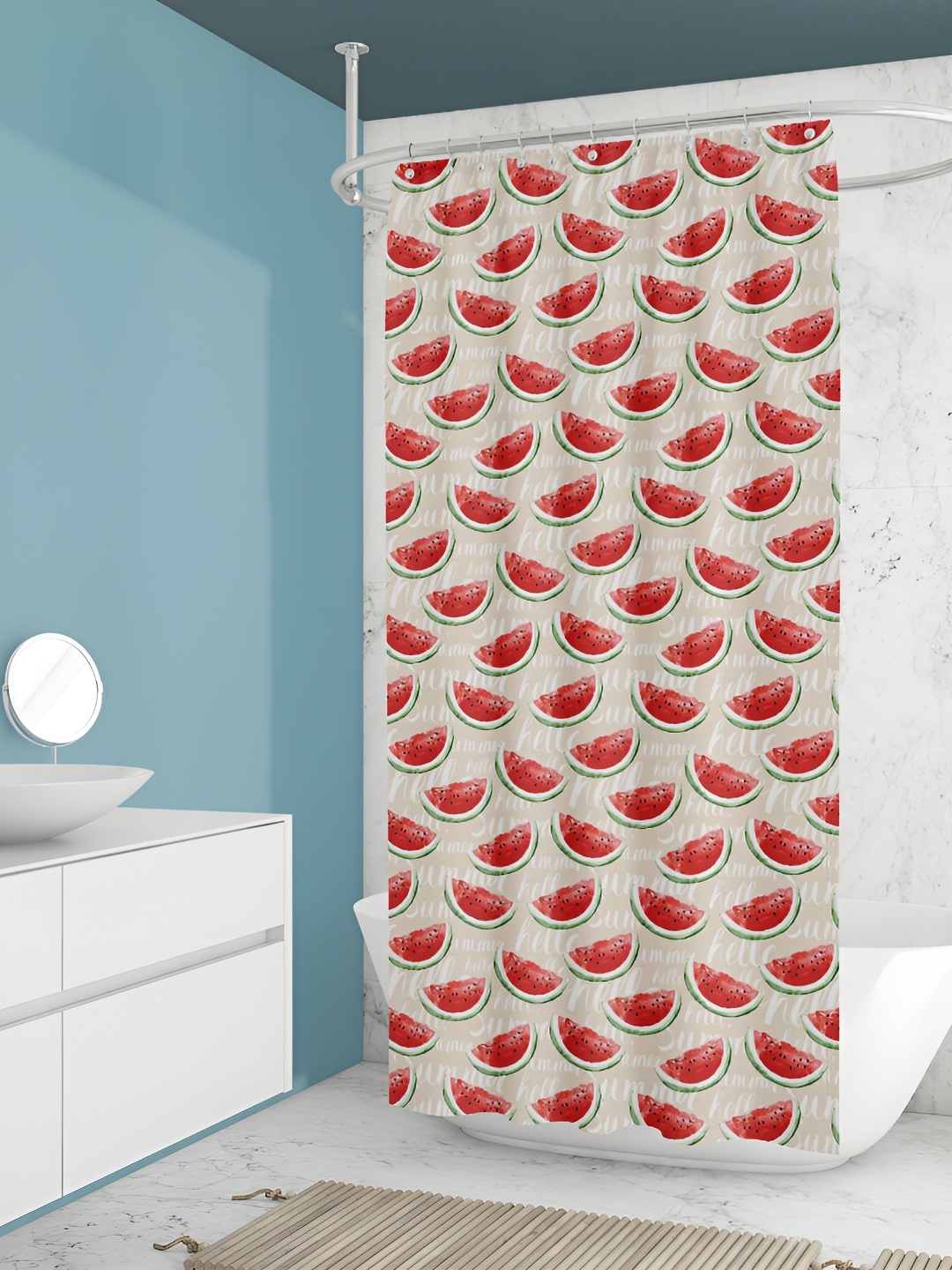 

ArtzFolio Pink & Red Printed Water Proof Shower Curtain