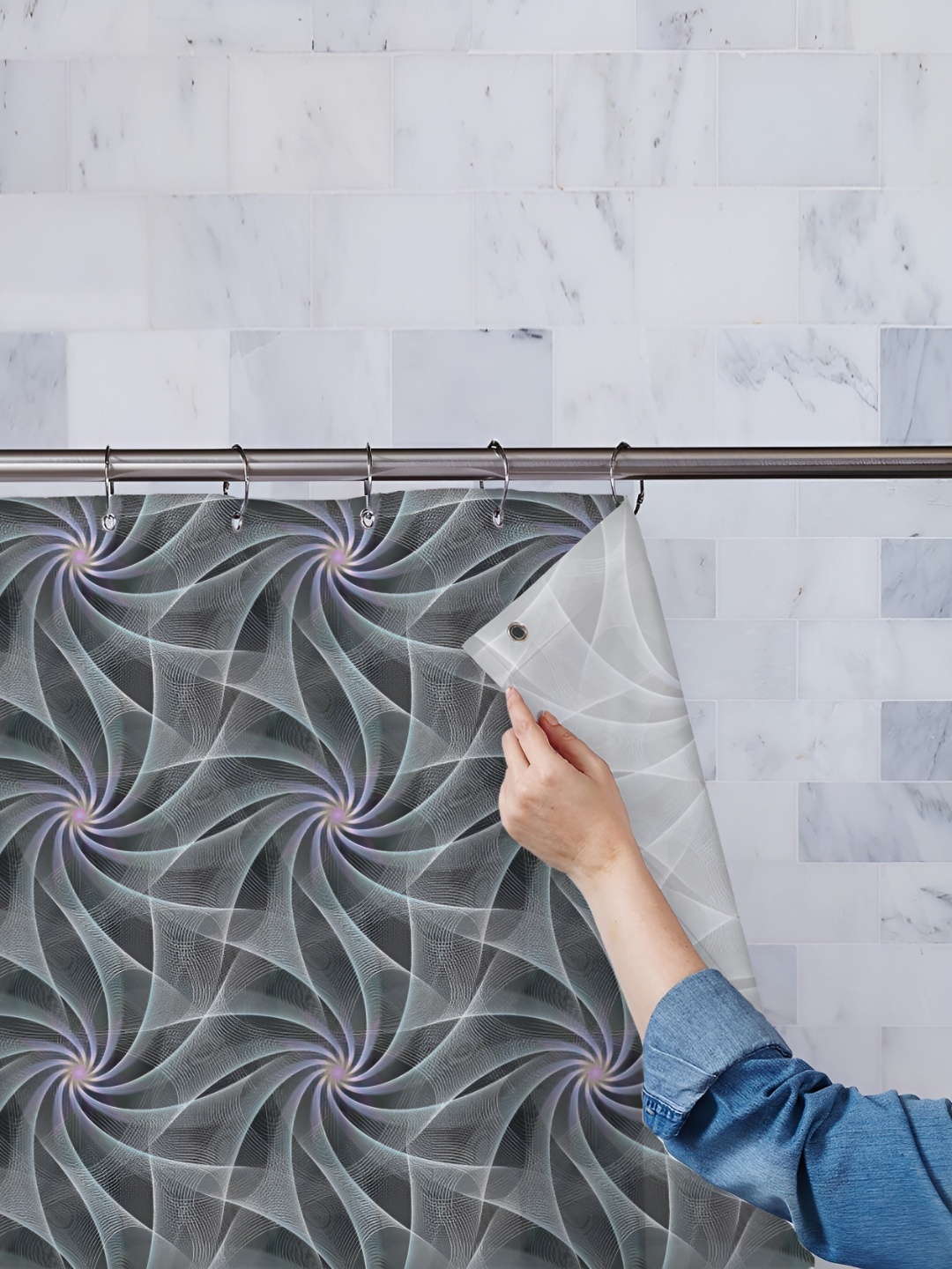 

ArtzFolio Single Piece Waterproof Polyester Shower Curtain, Multi