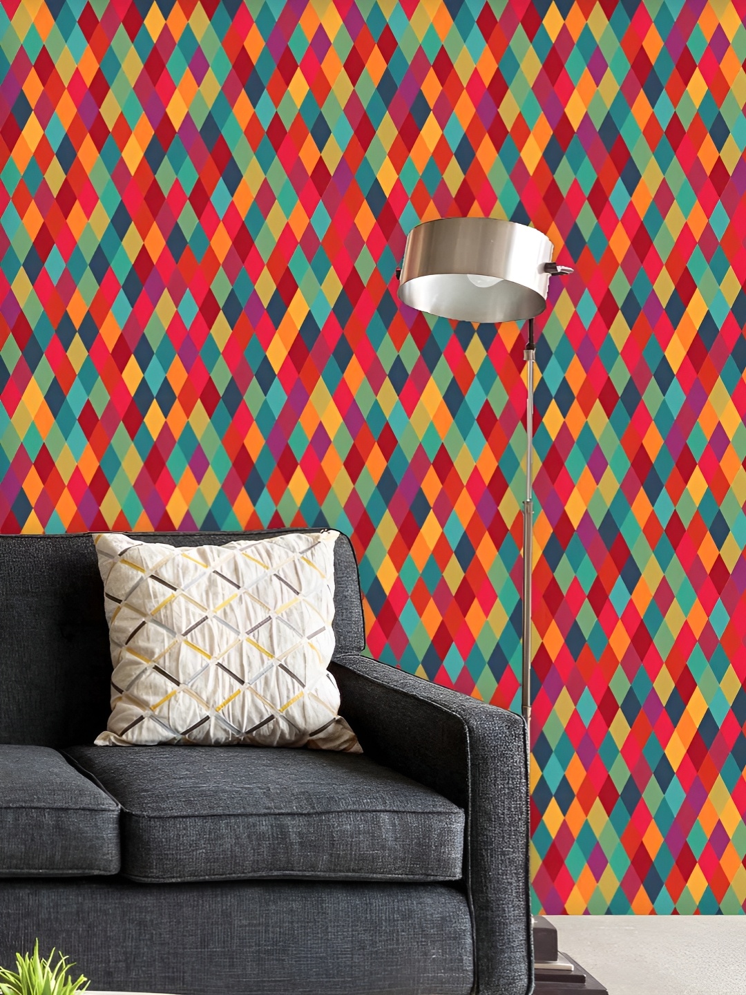 

ArtzFolio Printed UV-Resistant Anti-Bacterial Diamond Tiles Peel & Stick Wallpaper, Multi
