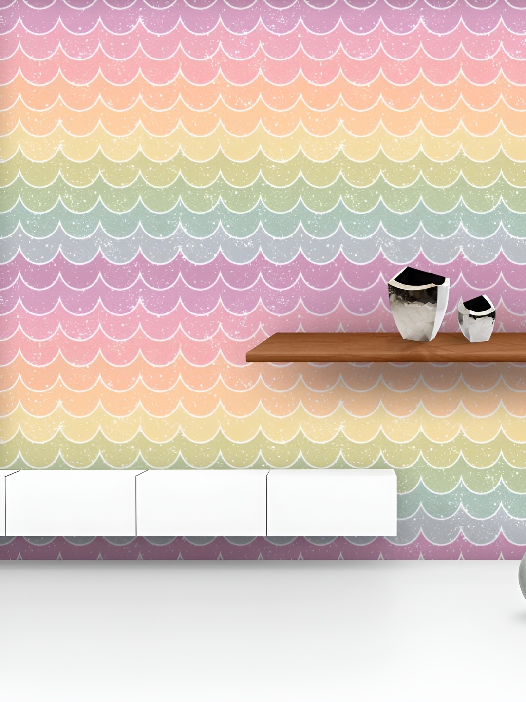 

ArtzFolio Printed UV-Resistant Anti-Bacterial Wavey Peel & Stick Wallpaper, Multi