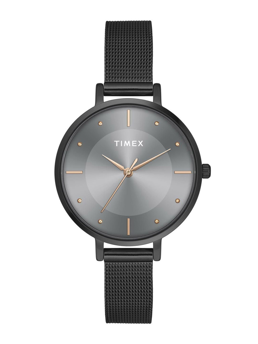 

Timex Women Brass Embellished Dial & Stainless Steel Straps Analogue Watch TWEL155SMU12, Grey