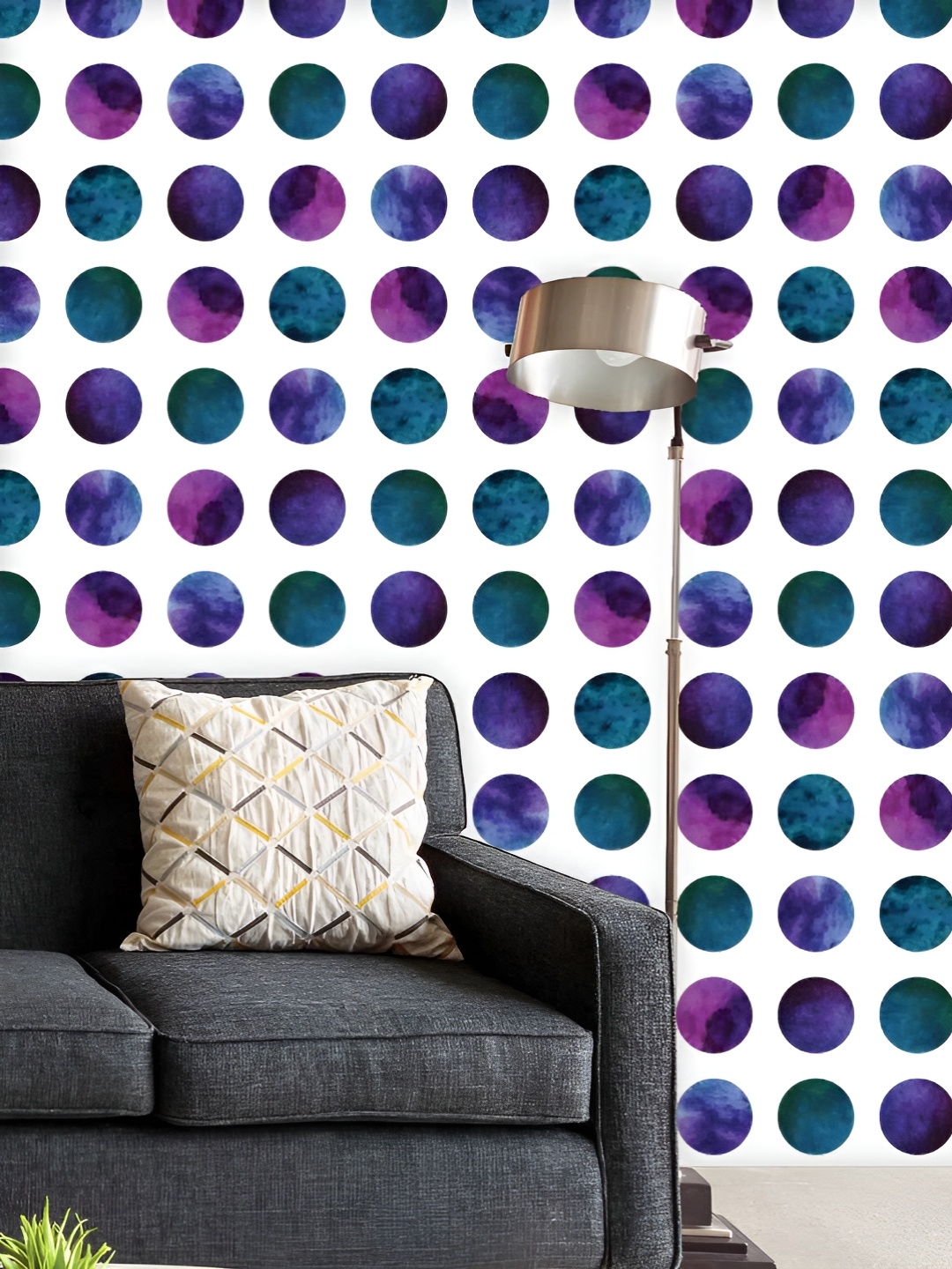 

ArtzFolio Printed UV-Resistant Anti-Bacterial Gradient CirclesPeel & Stick Wallpaper, Multi