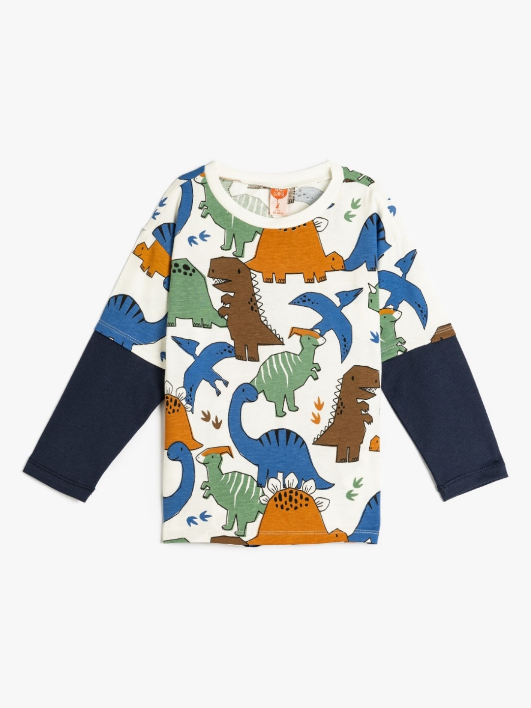 

Koton Boys Graphic Printed Round Neck Cotton T-shirt, Beige