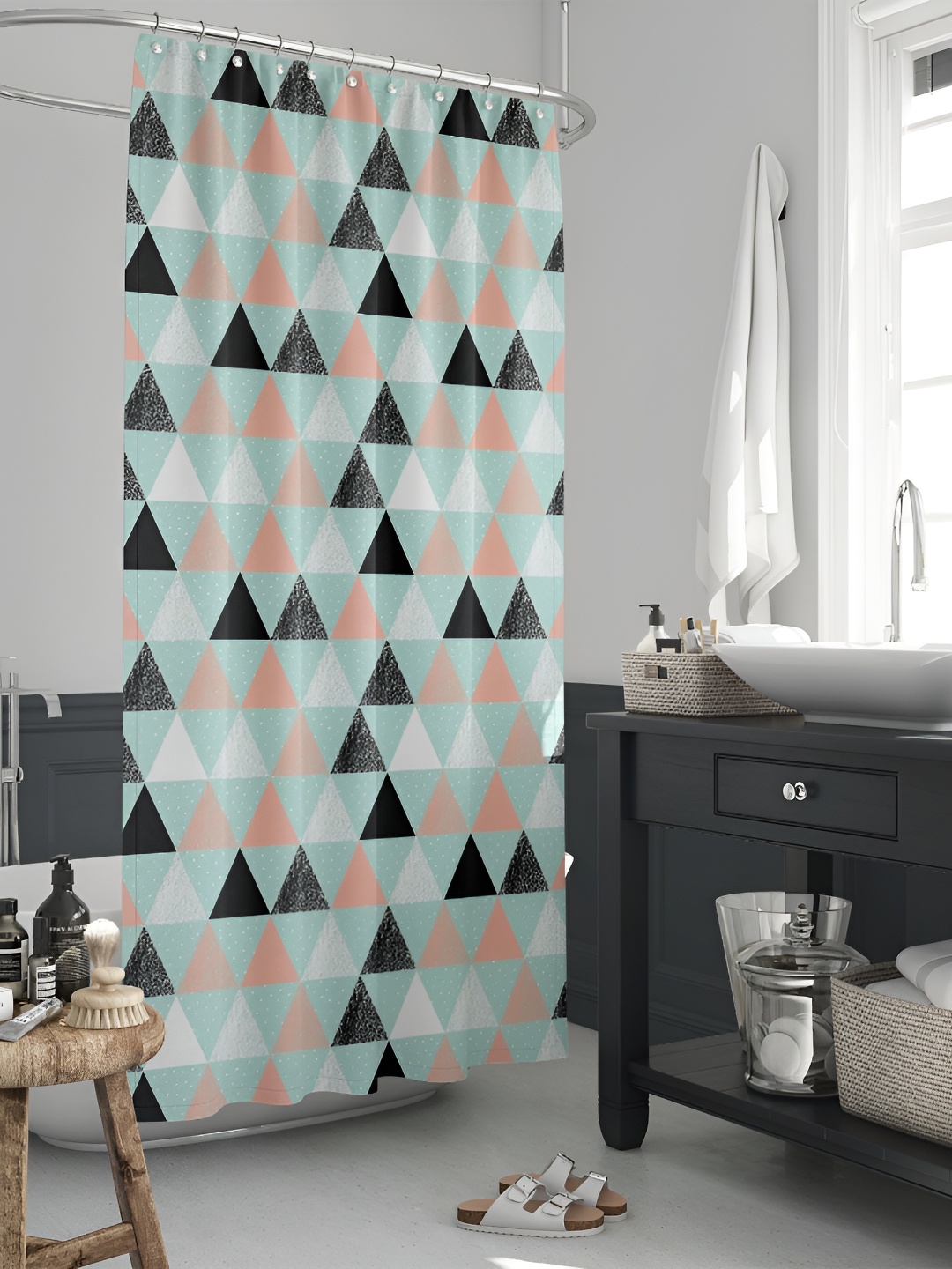 

ArtzFolio Single Piece Waterproof Polyester Shower Curtain, Multi