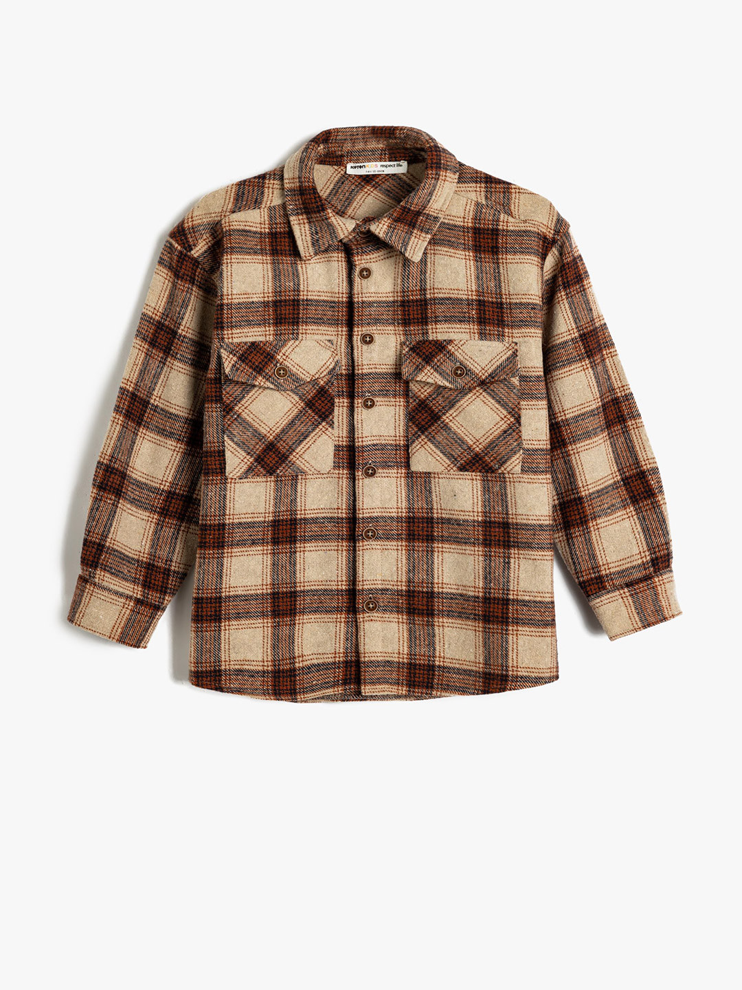 

Koton Boys Tartan Checks Opaque Checked Casual Shirt, Beige