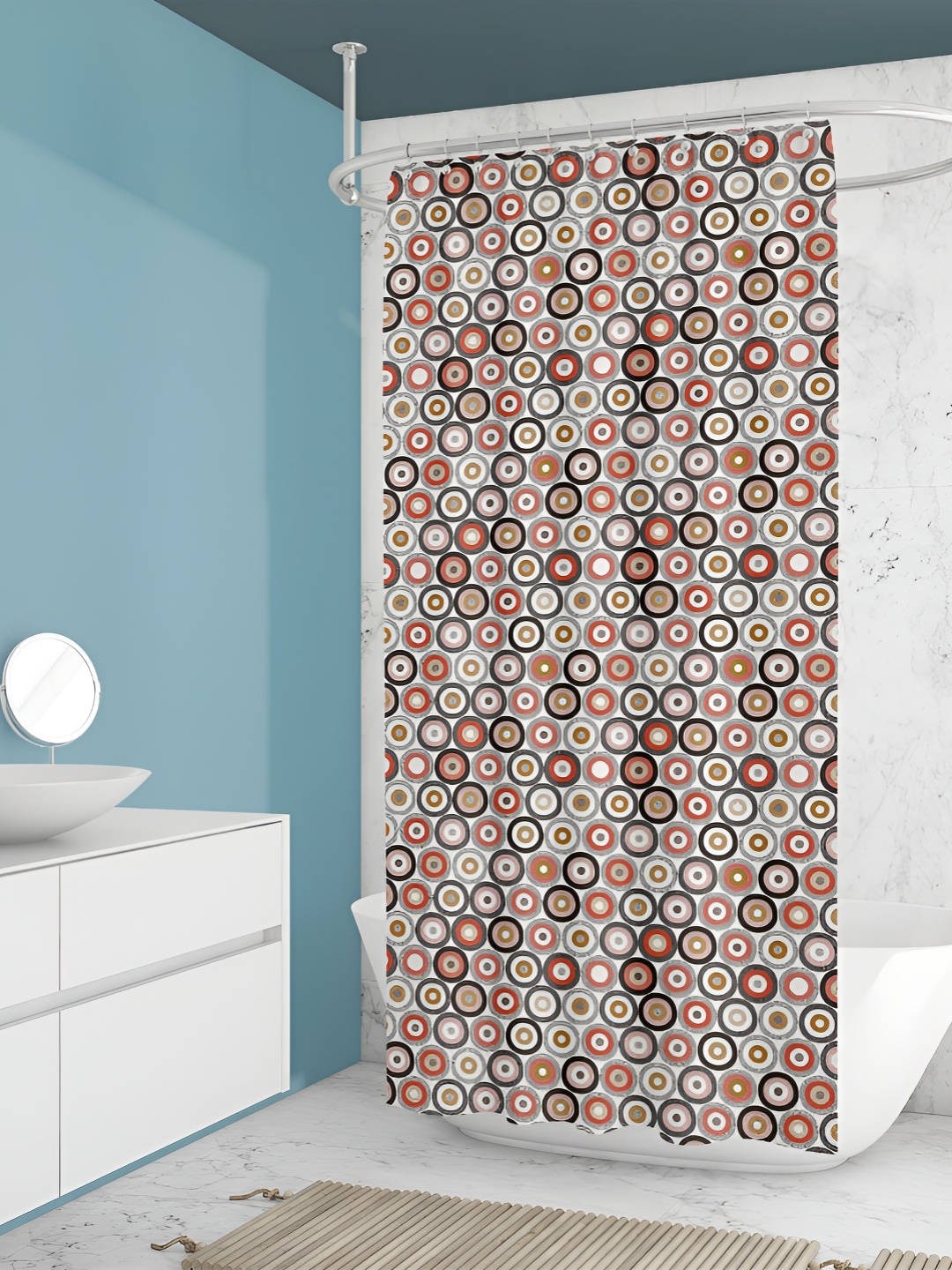 

ArtzFolio White & Black Printed Water Proof Shower Curtain