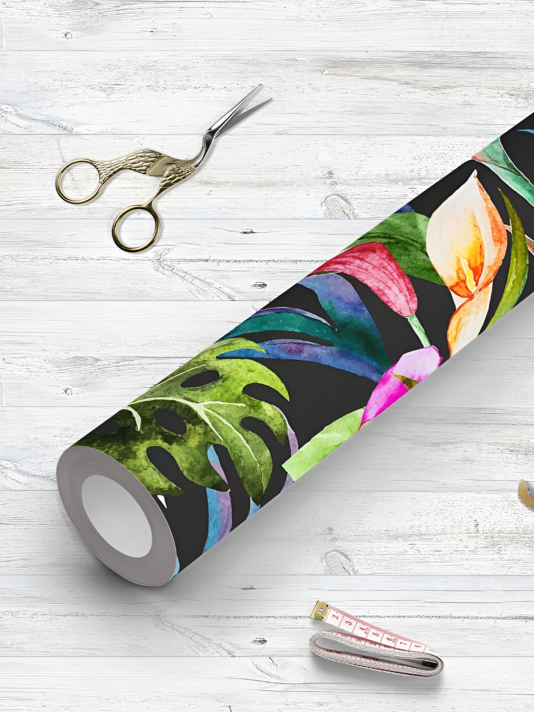 

ArtzFolio Printed UV-Resistant Anti-Bacterial Tropical Watercolor Flowers Peel & Stick Wallpaper, Multi