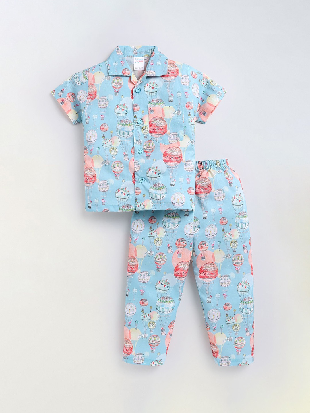 

NAUTI KIDZ Boys Cartoon Characters Printed Pure Cotton Night suit, Blue