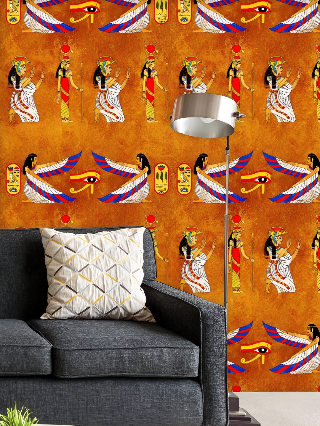 

ArtzFolio Printed UV-Resistant Anti-Bacterial Abstract Egyptian Goddess Isis Peel & Stick Wallpaper, Multi