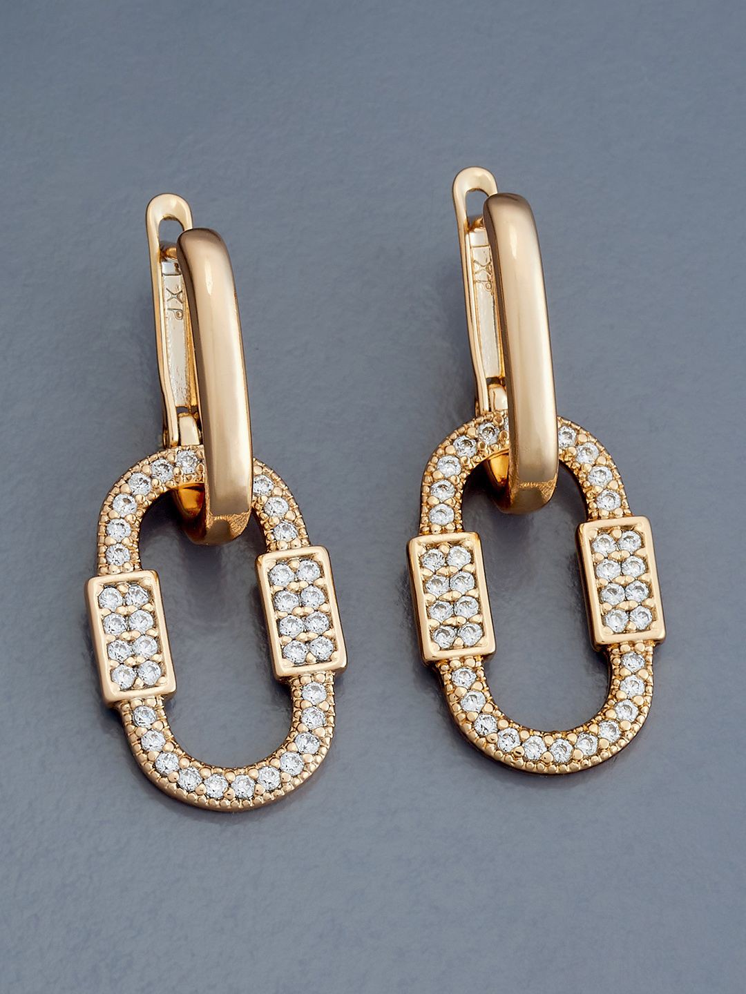 

Kushal's Fashion Jewellery Gold-Plated Zircon Geometric Studs