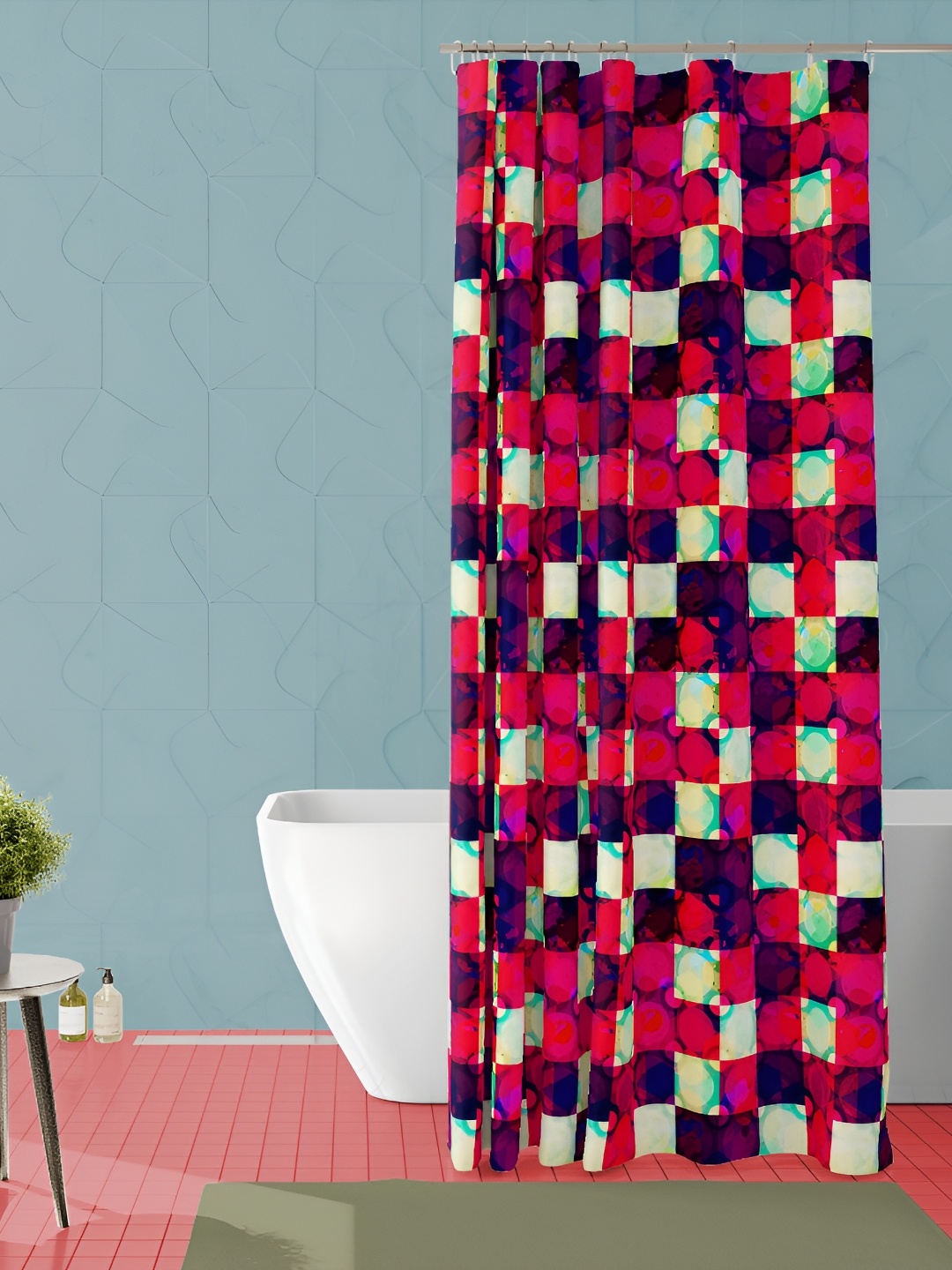 

ArtzFolio Red & Yellow Printed Waterproof Shower Curtains