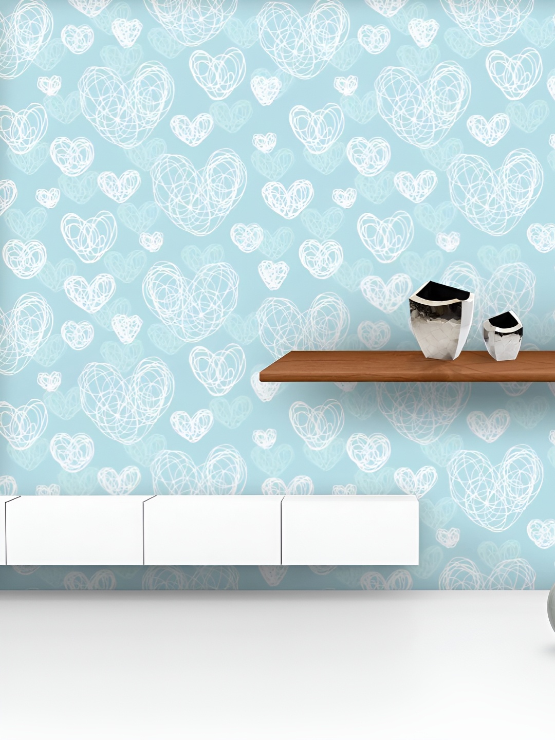 

ArtzFolio Printed UV-Resistant Anti-Bacterial Romantic DoodlePeel & Stick Wallpaper, Multi