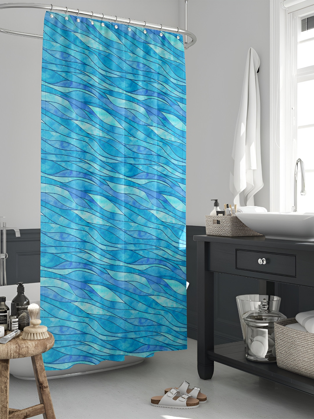 

ArtzFolio Single Piece Waterproof Polyester Shower Curtain, Multi
